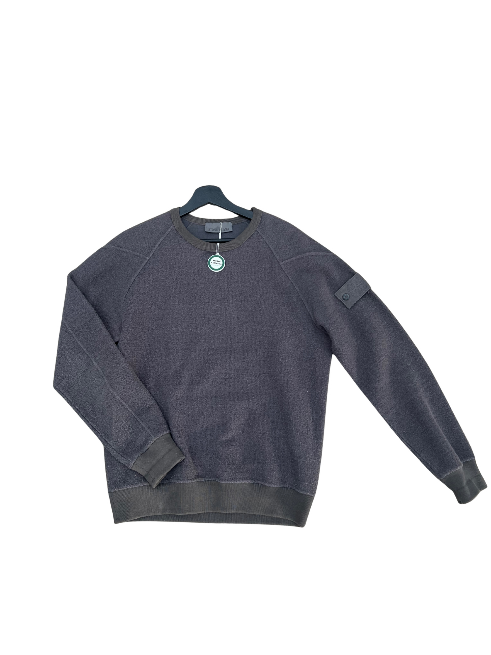 Stone Island (Ghost Line) Fleece Crewneck – Tonal Patch Sweatshirt (S/M)