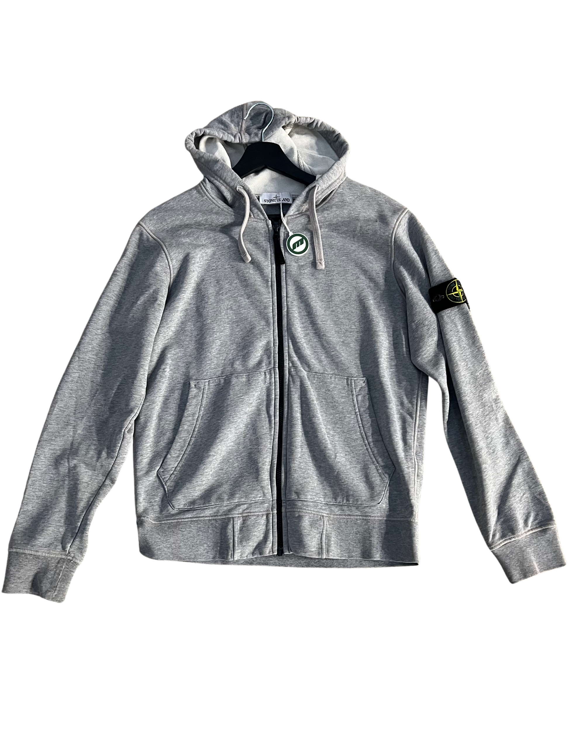 Stone Island Grey Full-Zip Hoodie (M)