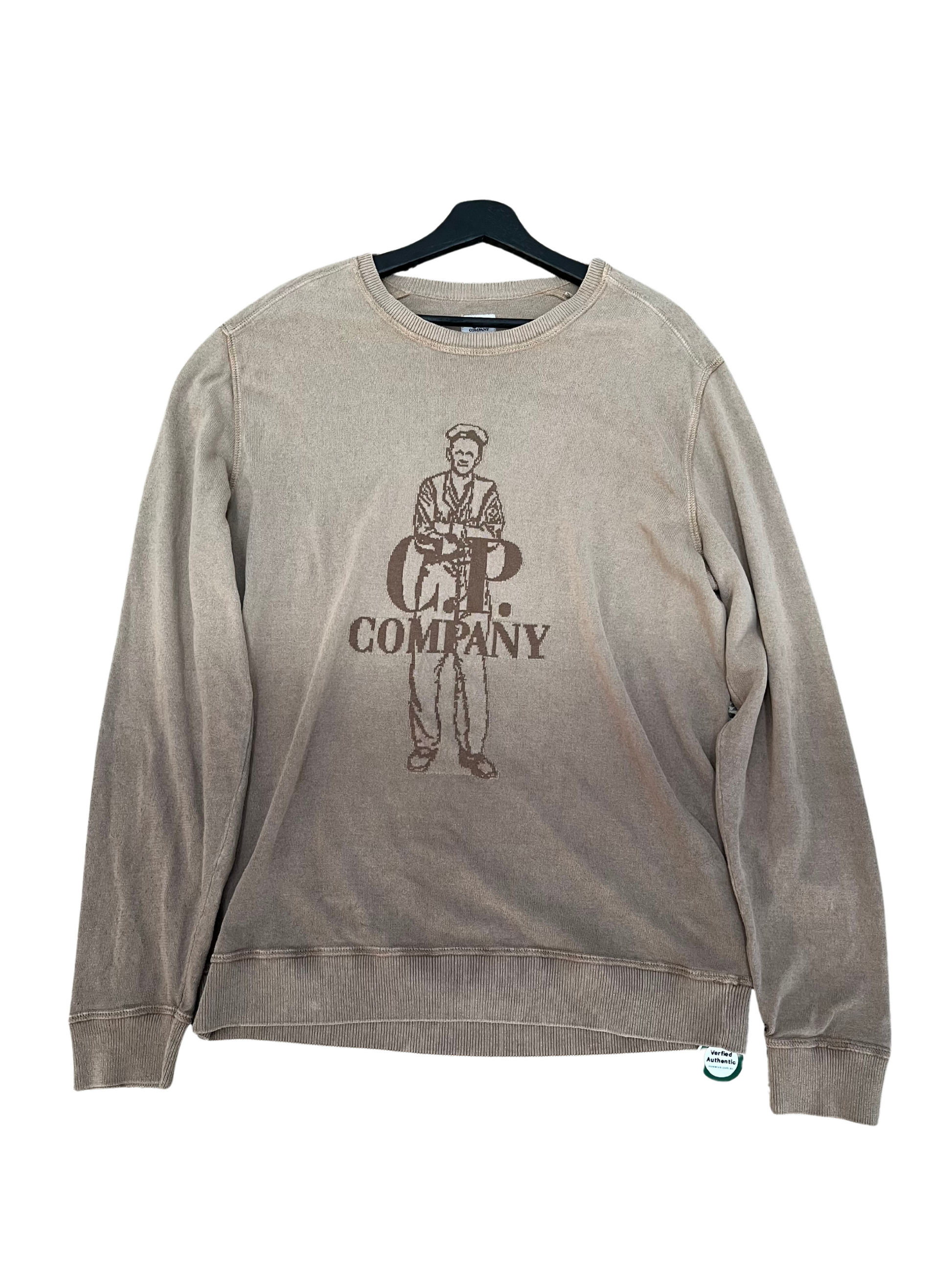 C.P. Company Washed Grey Sailor Graphic Sweatshirt (M-L) (vintage)