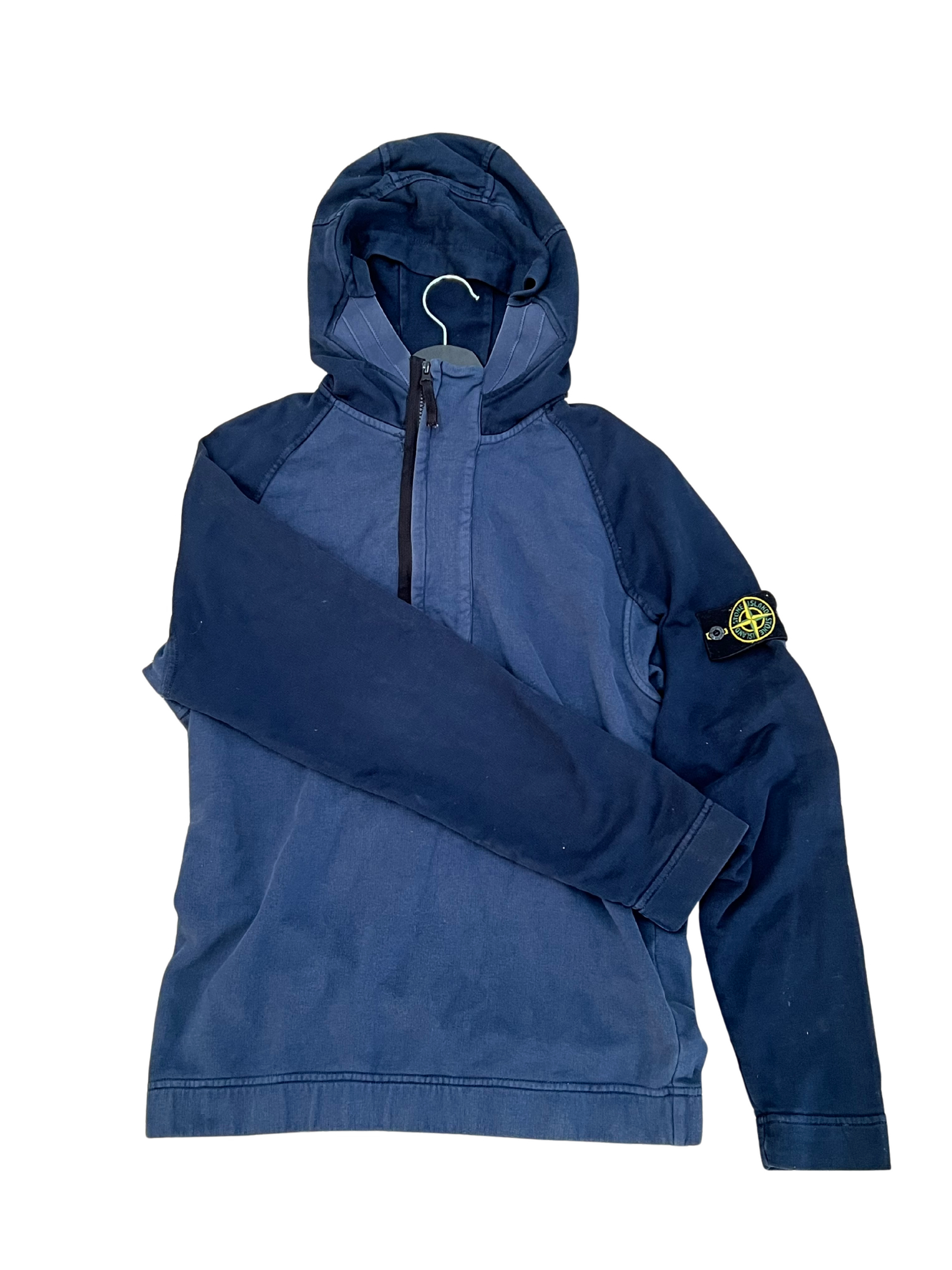 Stone Island Navy Half-Zip Hooded Sweatshirt (S) – (08–012 Vintage)