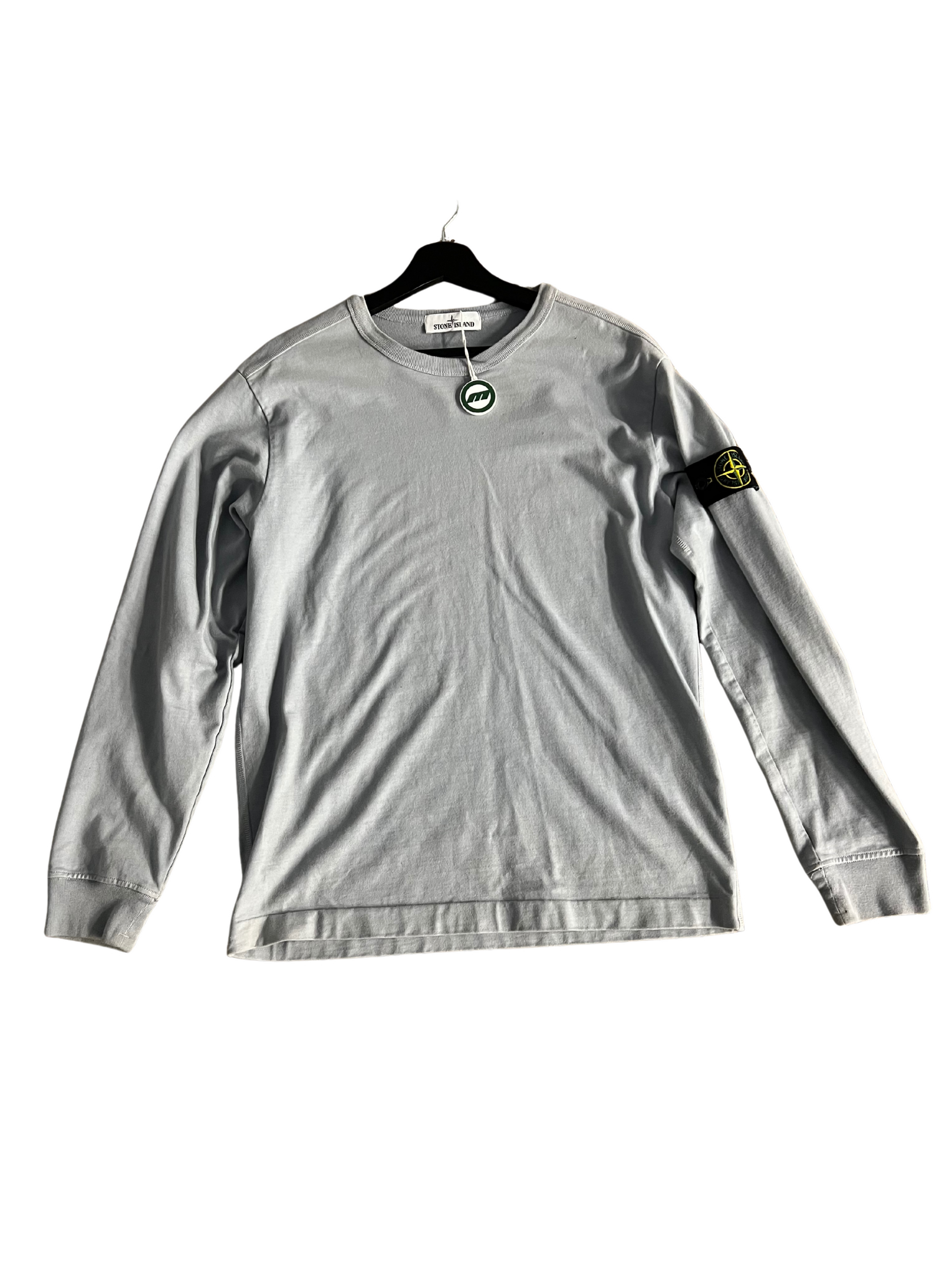 Stone Island Light Grey Heavyweight Long Sleeve Shirt (M)
