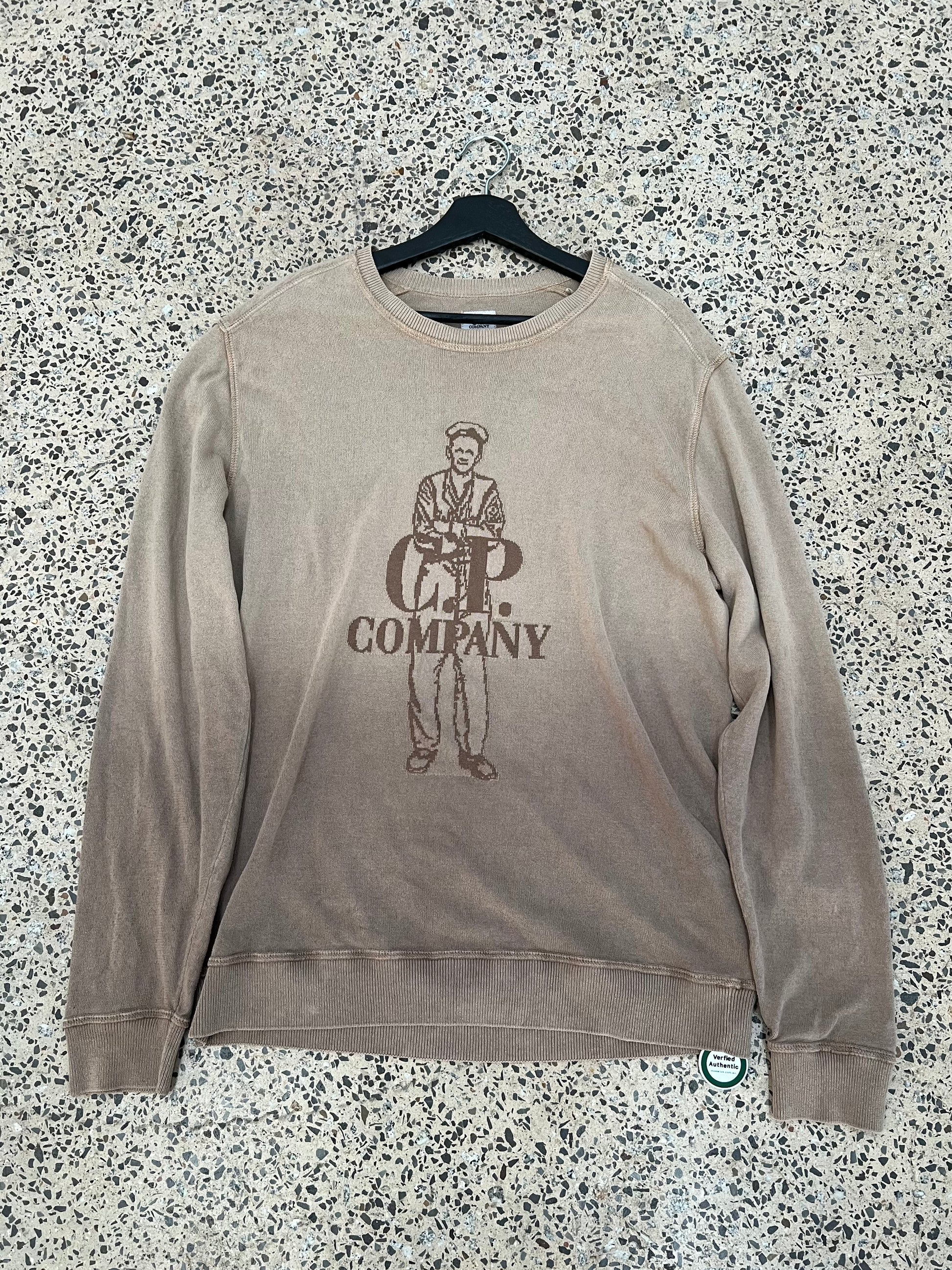 C.P. Company Washed Grey Sailor Graphic Sweatshirt (M-L) (vintage)