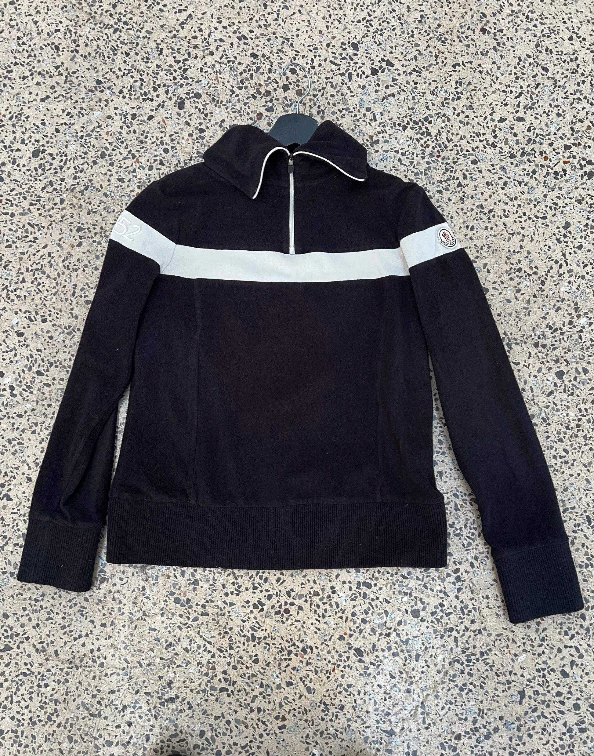 Moncler Black & White Half-Zip Pullover (Women M)