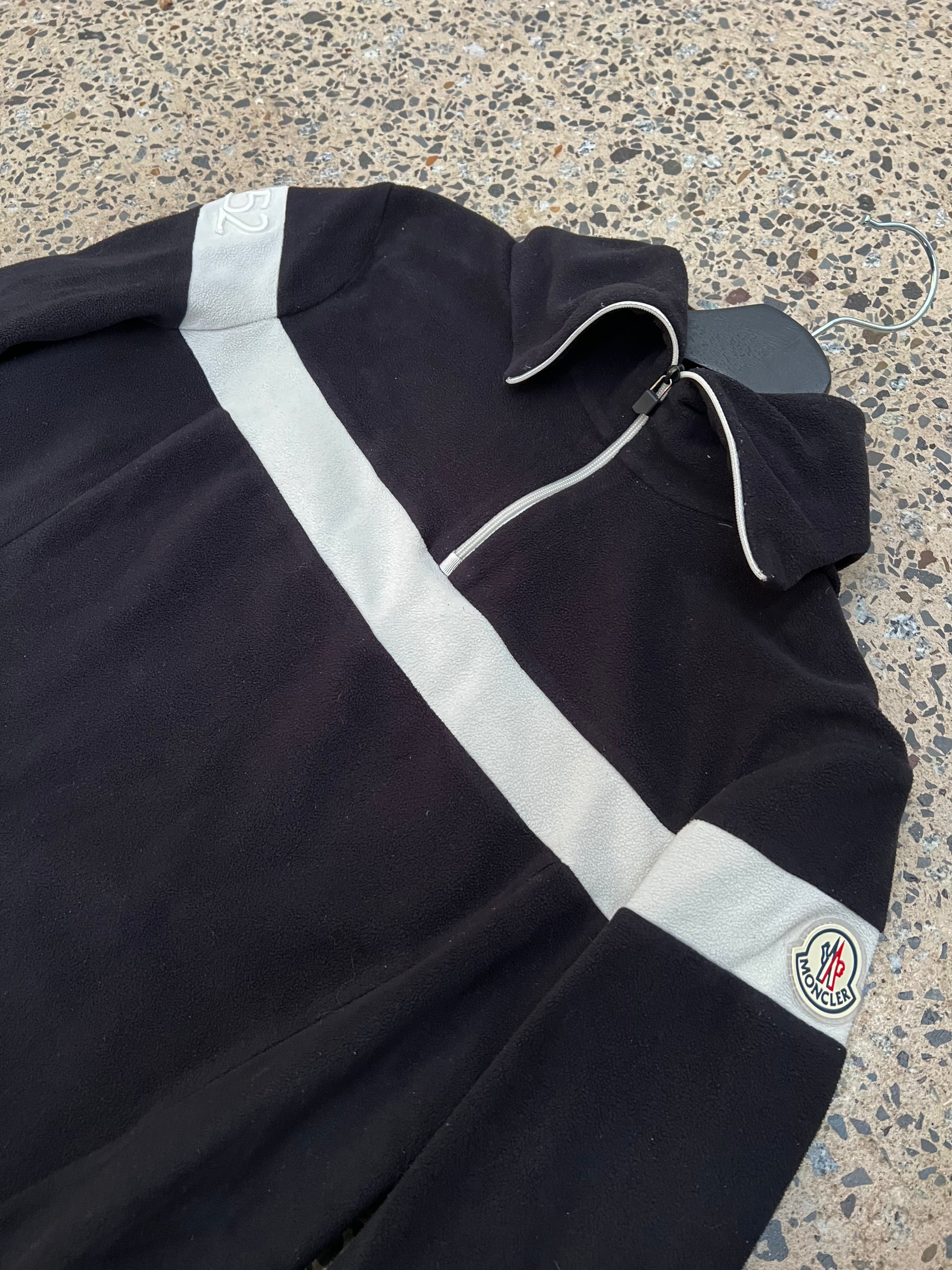 Moncler Black & White Half-Zip Pullover (Women M)