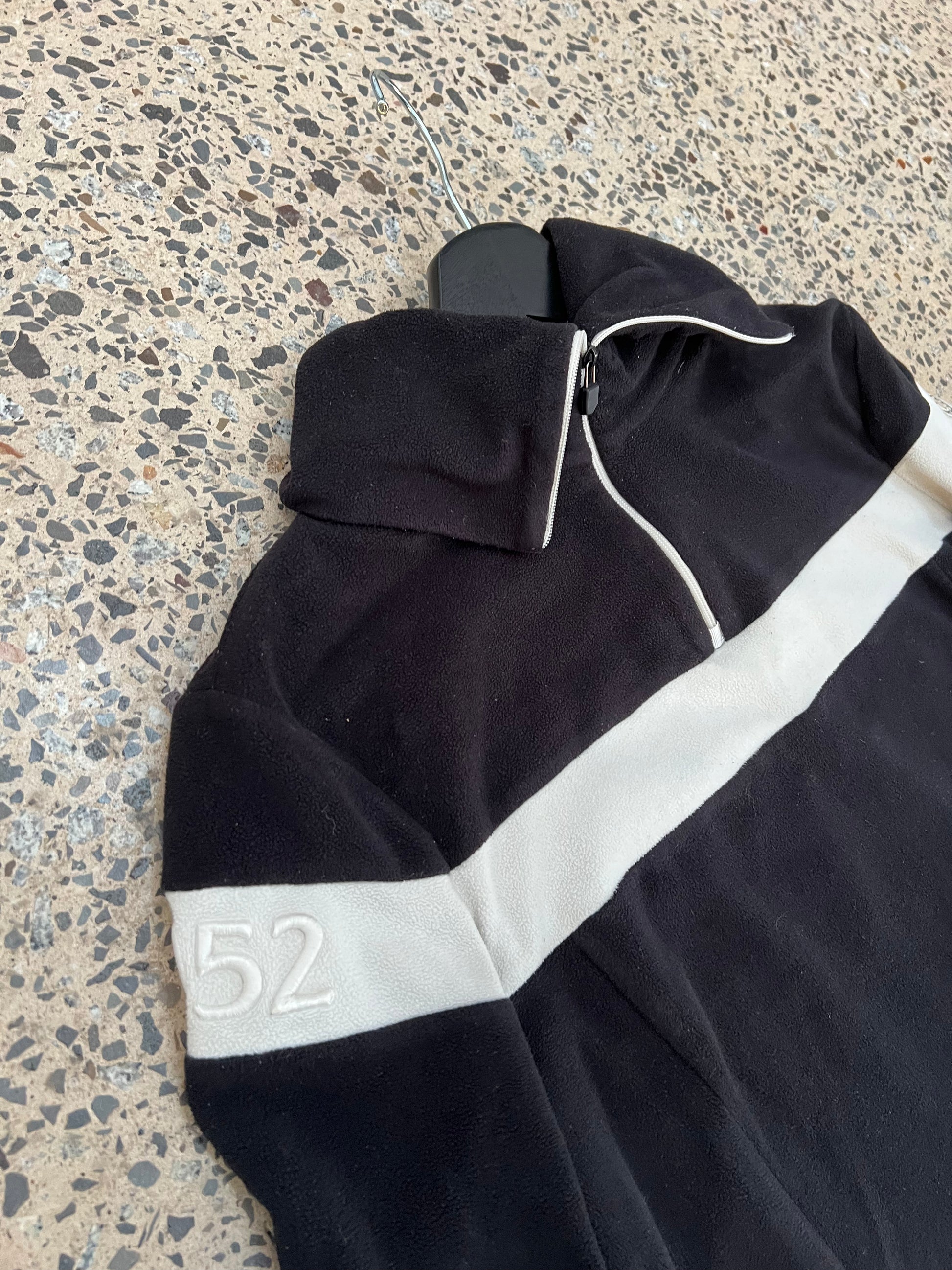 Moncler Black & White Half-Zip Pullover (Women M)