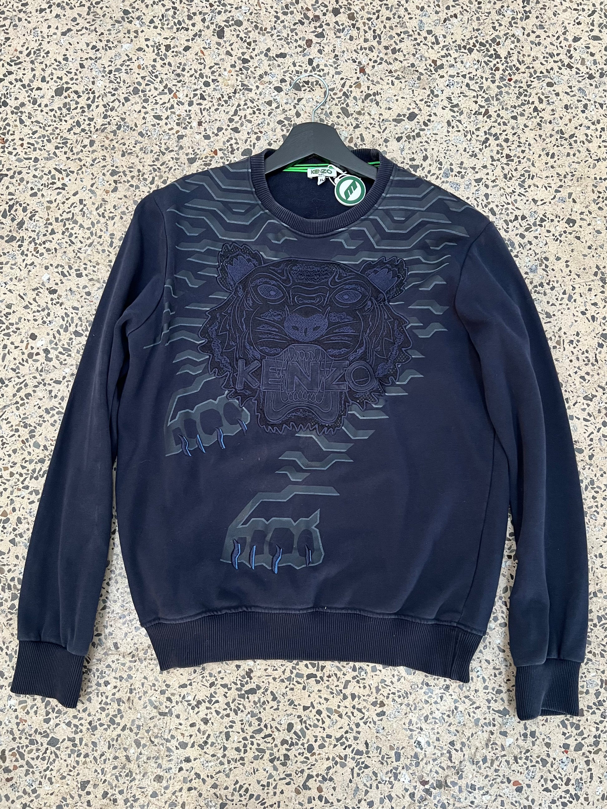 Kenzo Navy Tiger Embossed Sweatshirt (M)