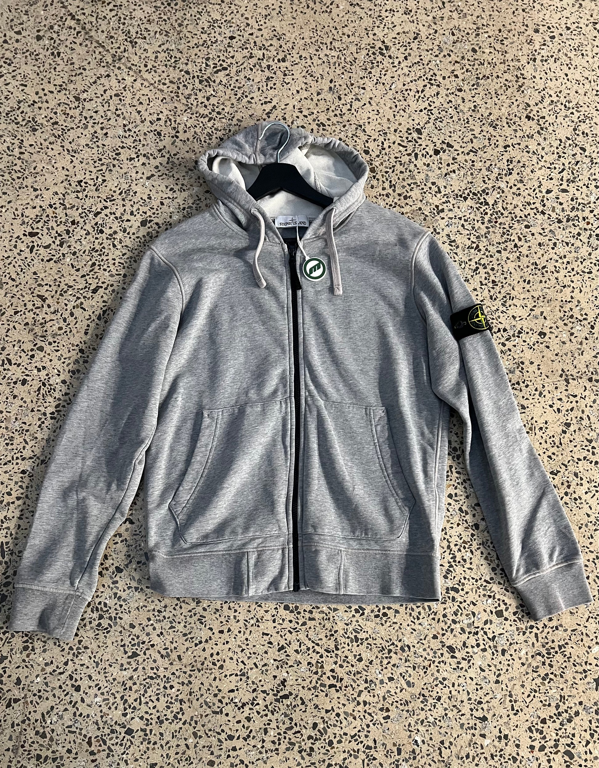 Stone Island Grey Full-Zip Hoodie (M)