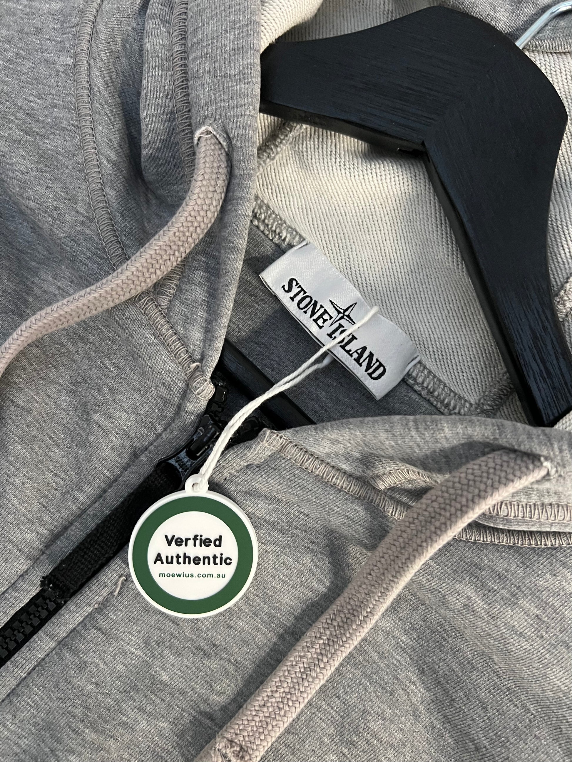 Stone Island Grey Full-Zip Hoodie (M)