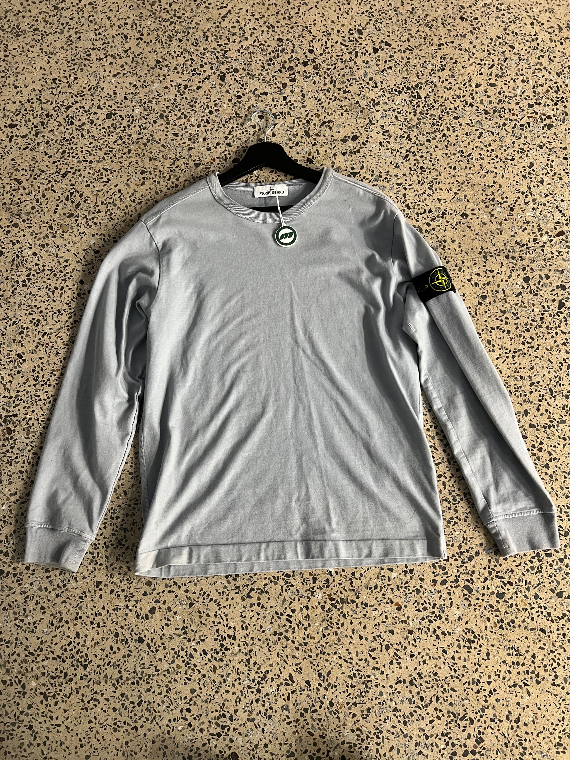 Stone Island Light Grey Heavyweight Long Sleeve Shirt (M)