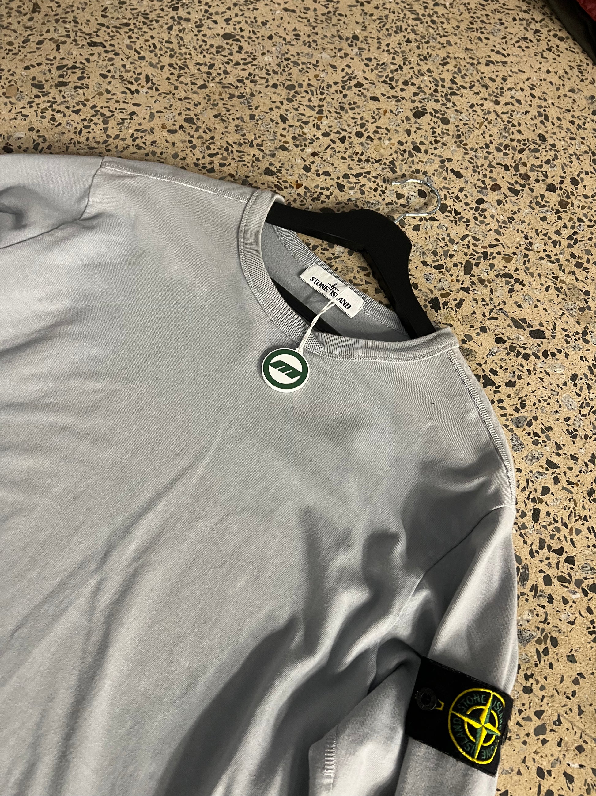 Stone Island Light Grey Heavyweight Long Sleeve Shirt (M)