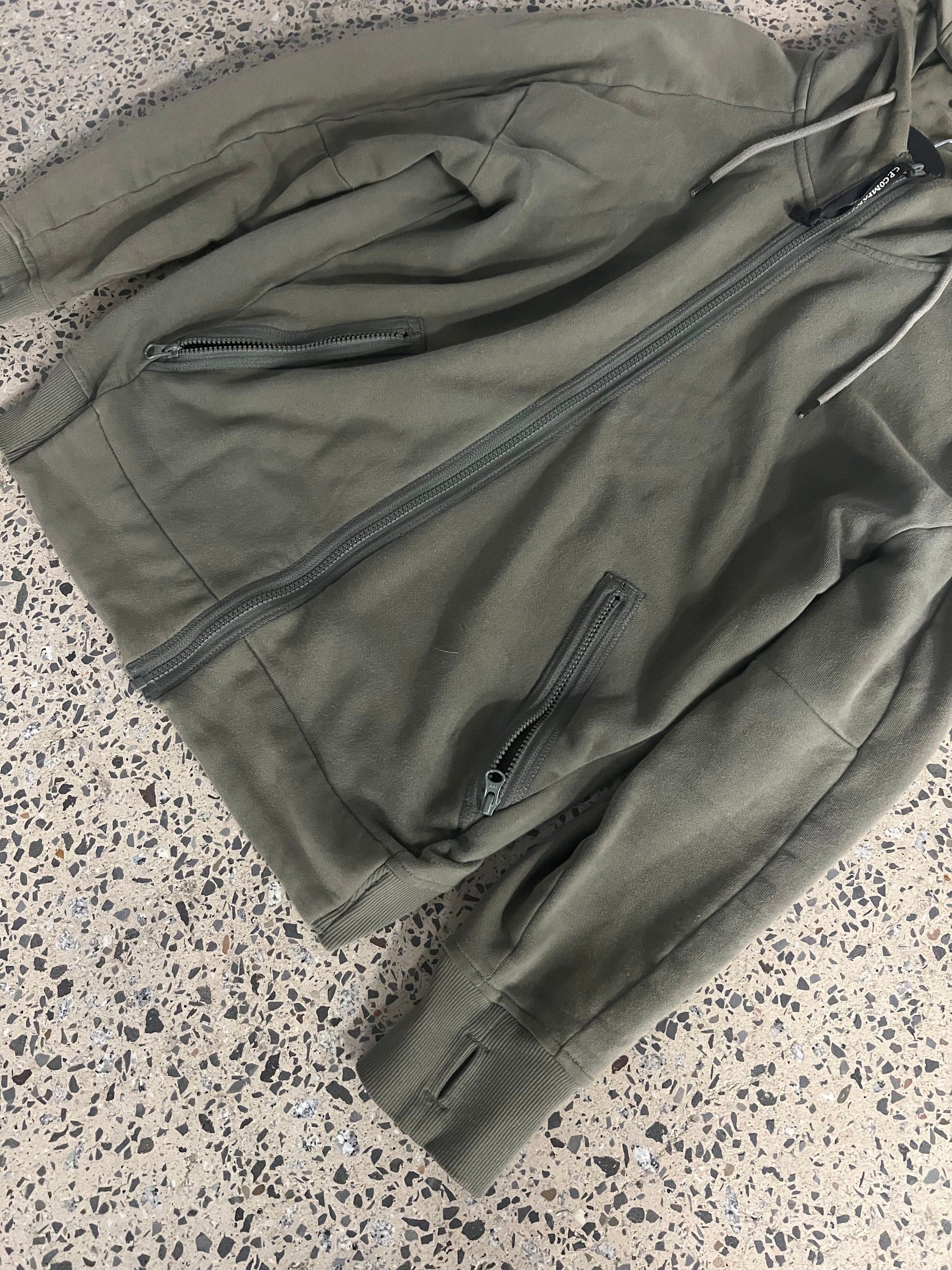 C.P. Company Khaki Goggle Full Zip Hoodie (M)