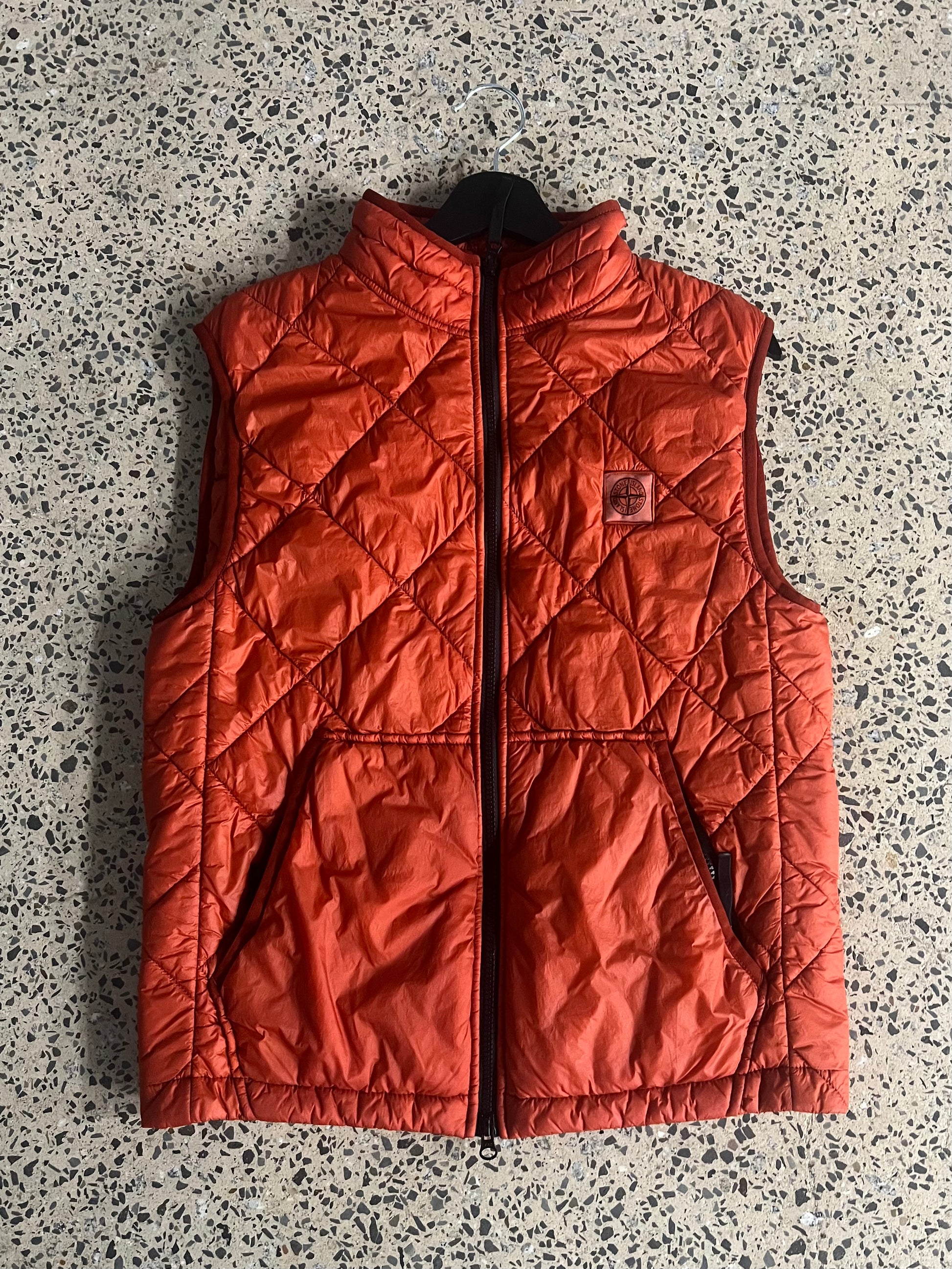 Stone Island Burnt Orange Quilted Down Vest (M)
