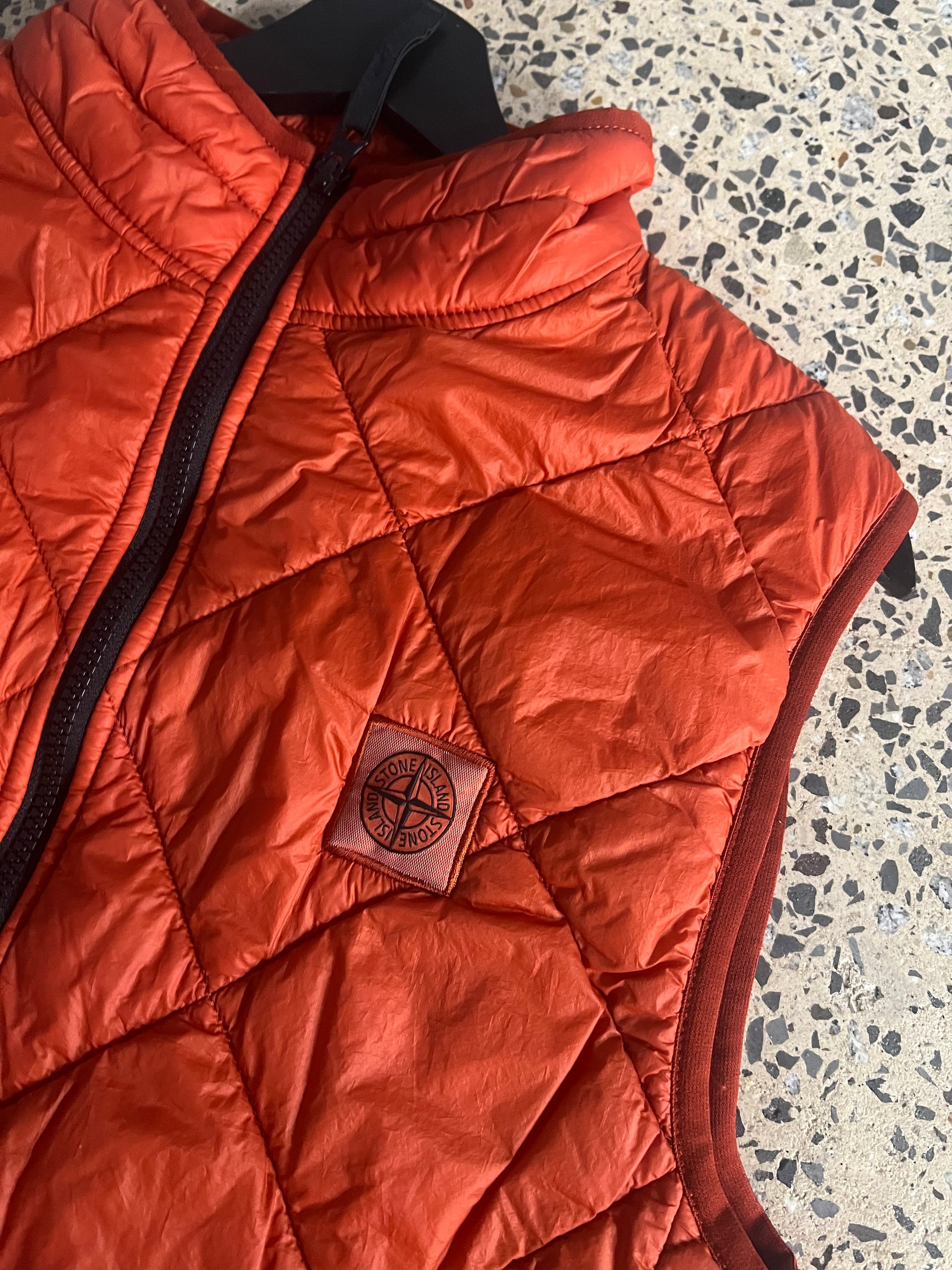 Stone Island Burnt Orange Quilted Down Vest (M)