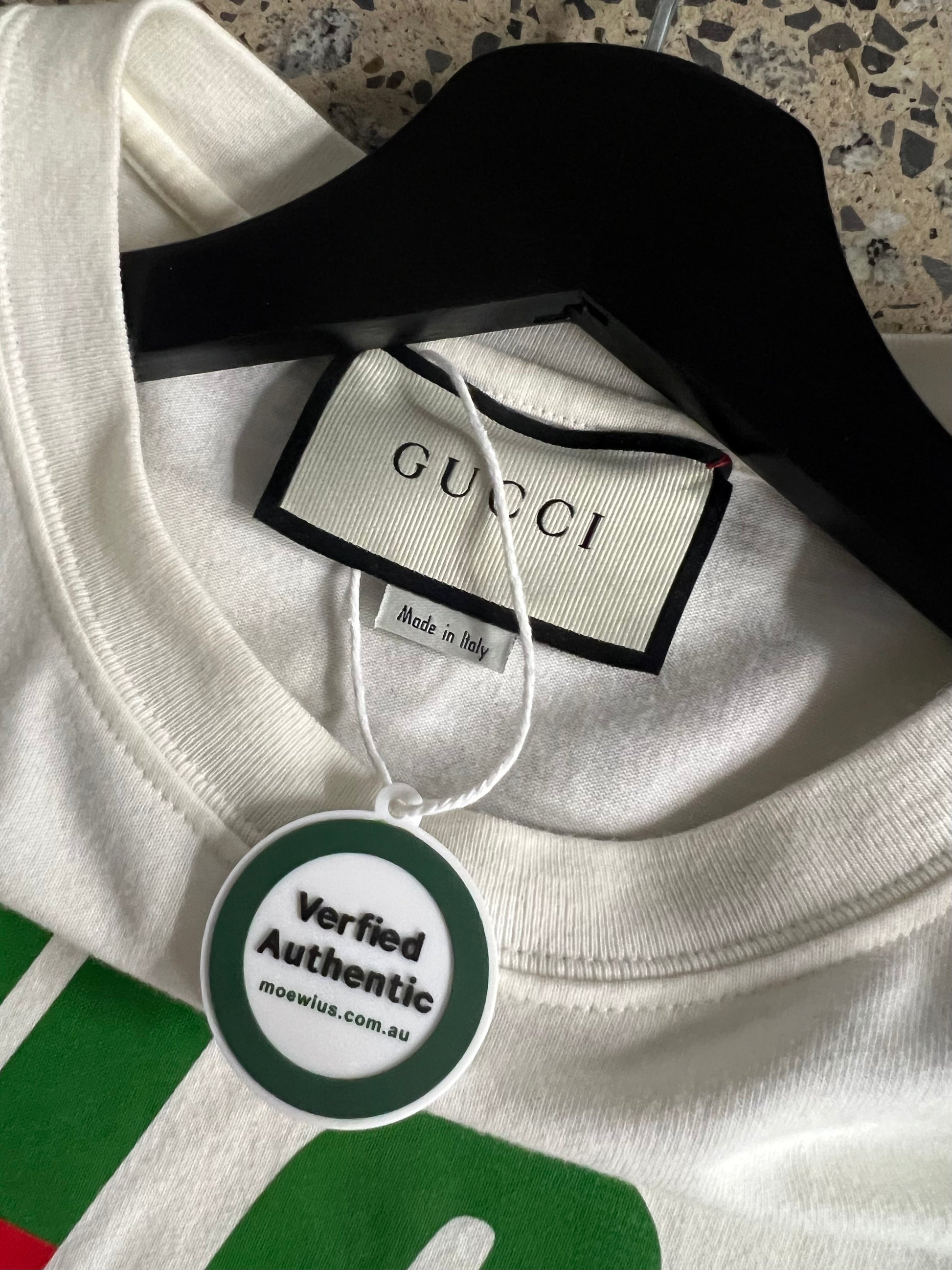 Gucci White Lightning Logo T-Shirt (M)