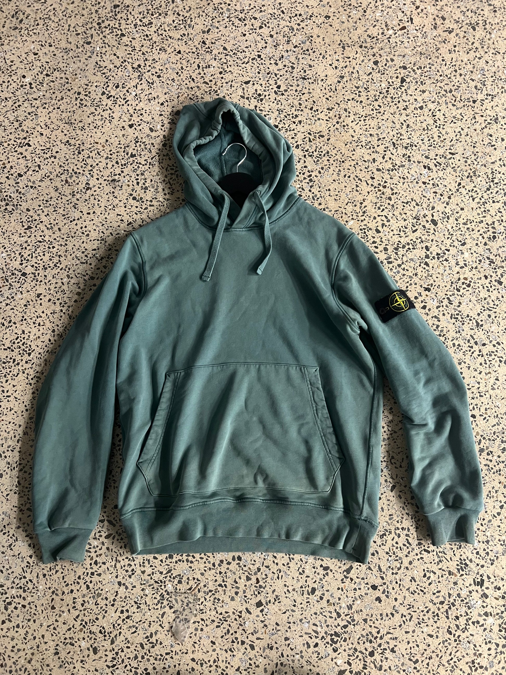 Stone Island Faded Green Heavyweight Hoodie (L)
