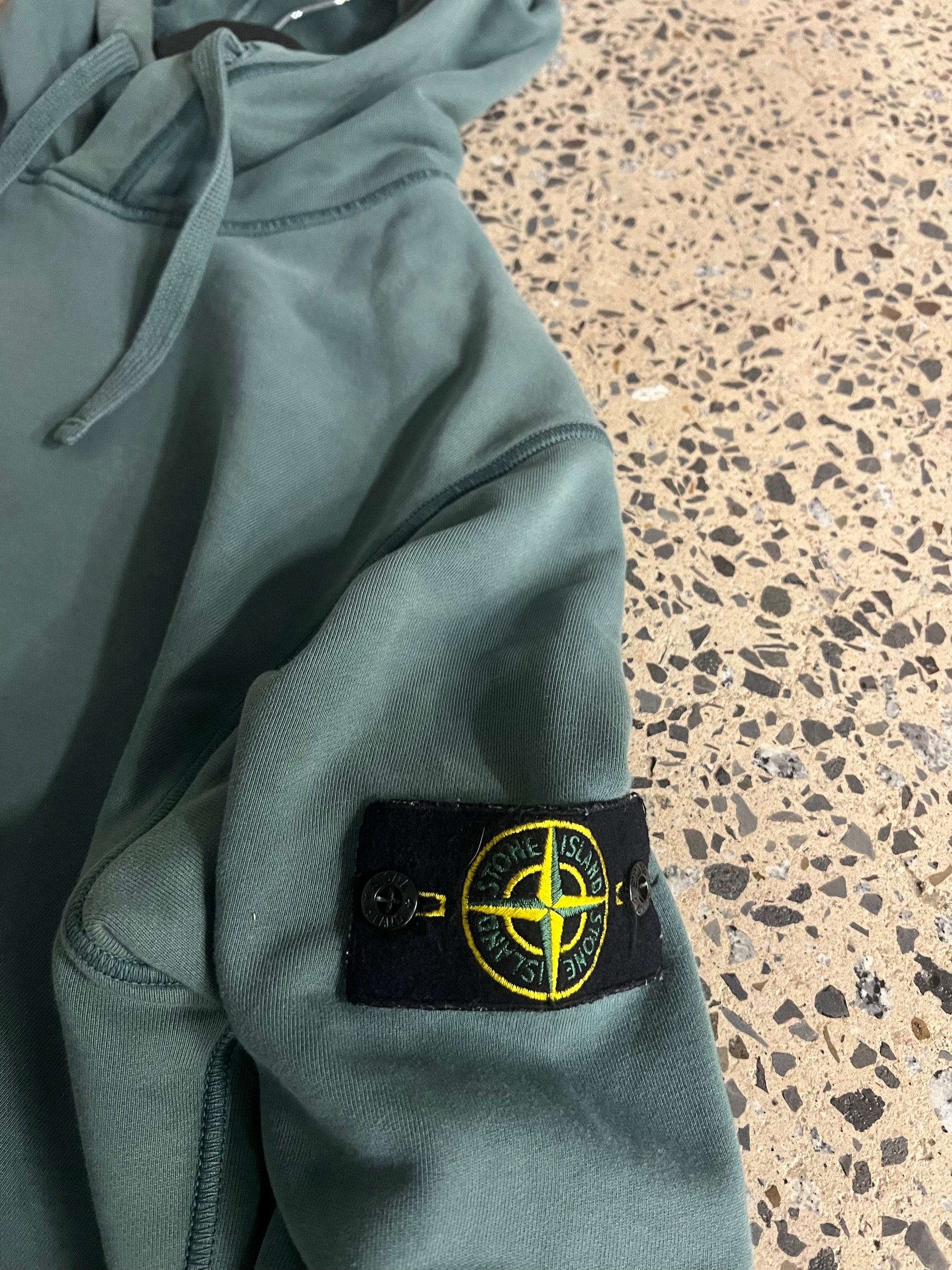 Stone Island Faded Green Heavyweight Hoodie (L)