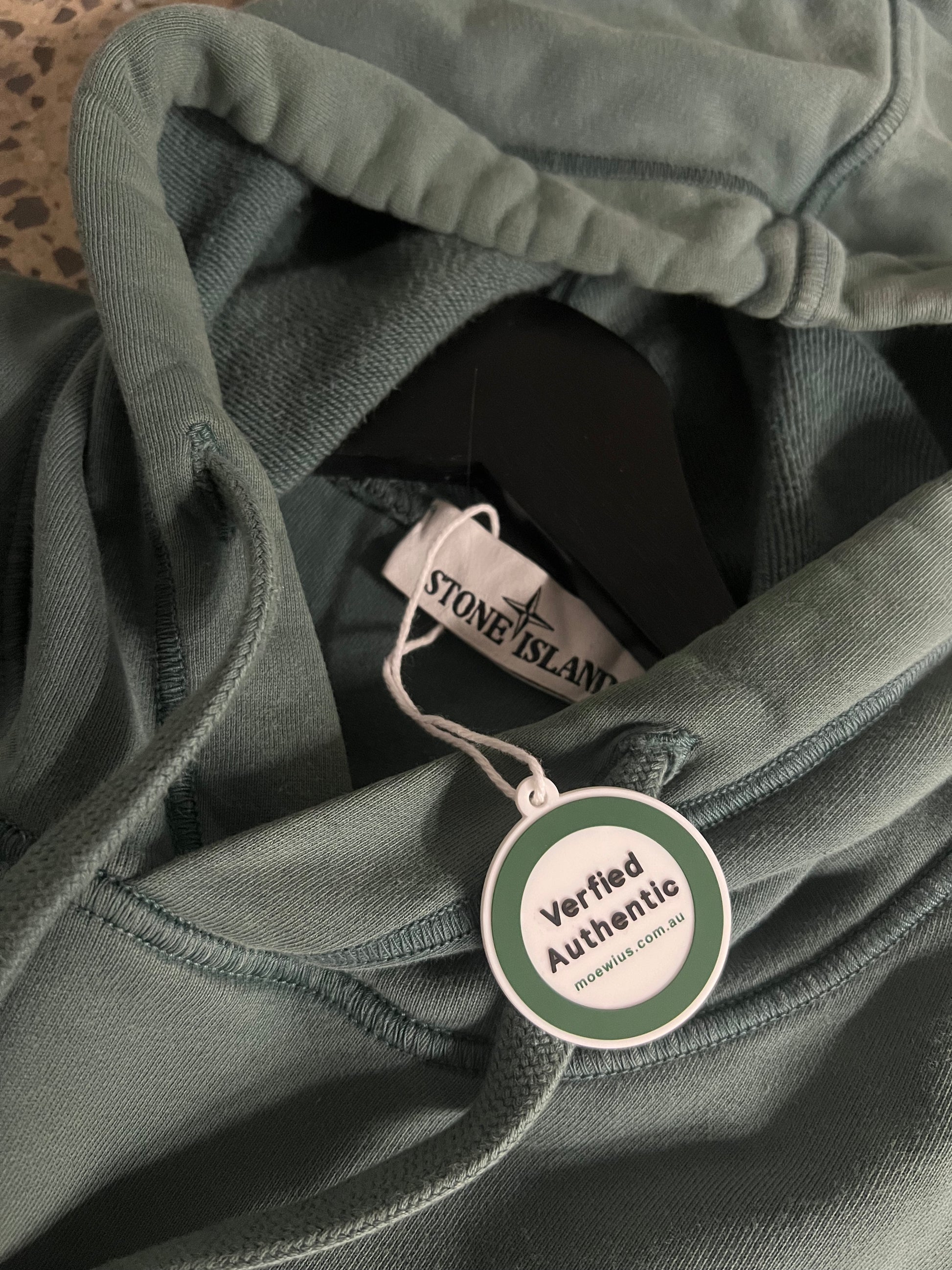 Stone Island Faded Green Heavyweight Hoodie (L)