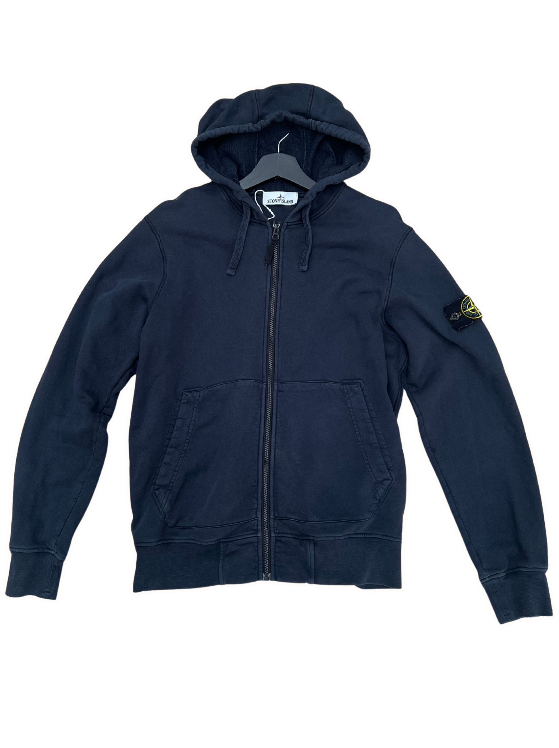 Stone Island Navy Full-Zip Hoodie (M)