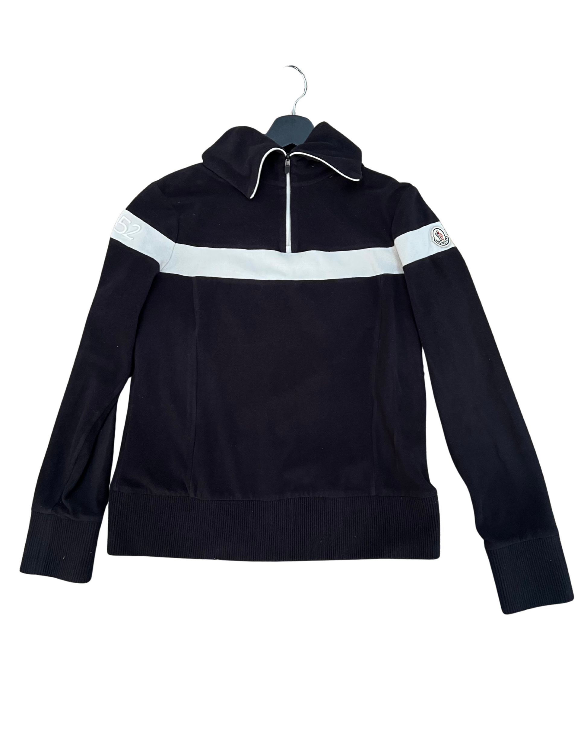 Moncler Black & White Half-Zip Pullover (Women M)