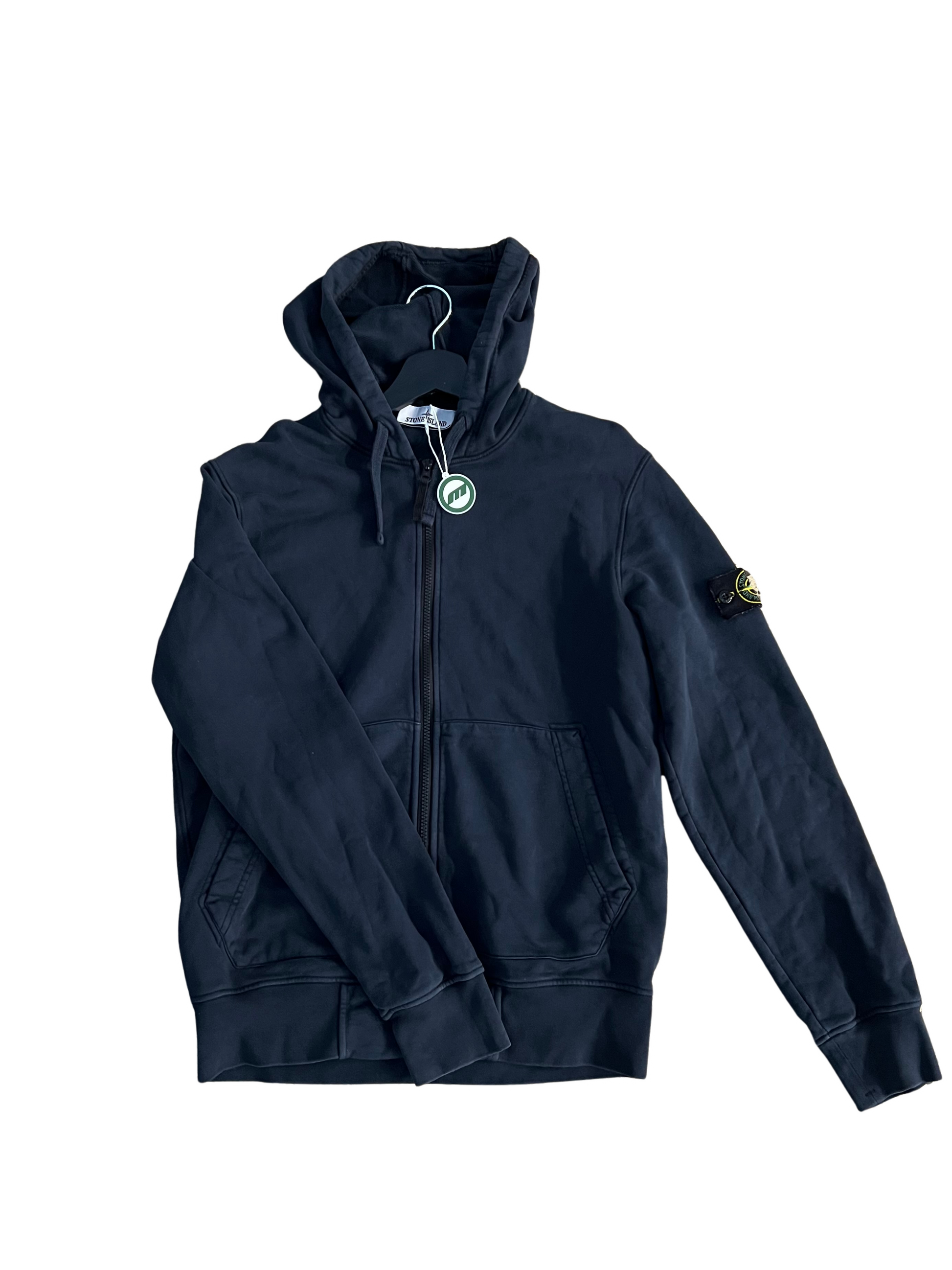 Stone Island Navy Full-Zip Hoodie (L)